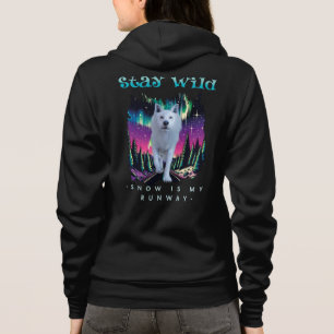 Aurora Wolfcore Stay Wild Quote Art Hoodie