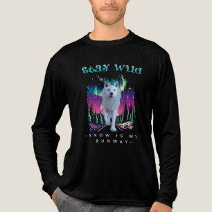 Aurora Wolfcore Stay Wild Quote Art Tri-Blend Shirt