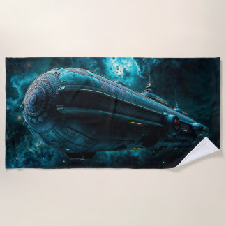 Aurora's Hope, Cosmic Journey by Xzendor7 Beach Towel