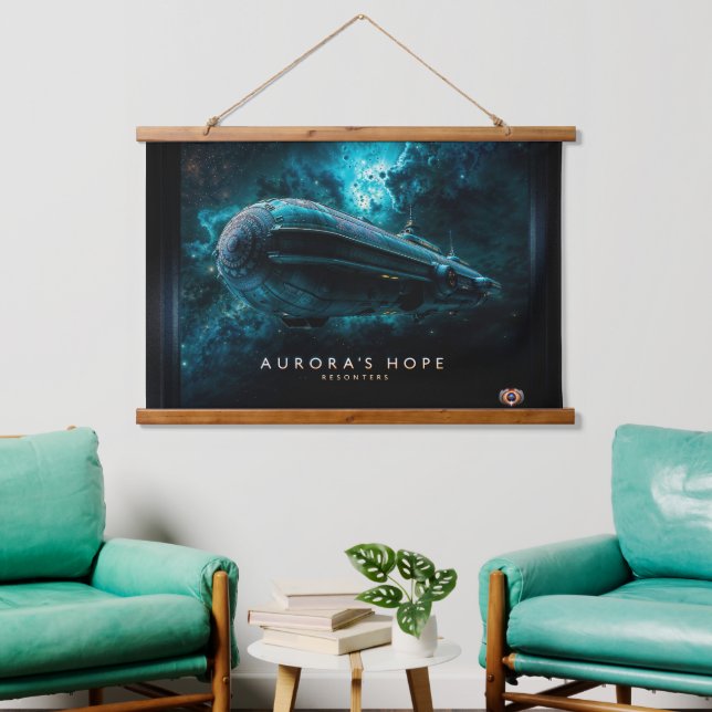 Aurora's Hope, Cosmic Journey by Xzendor7 Hanging Tapestry (Living Room)