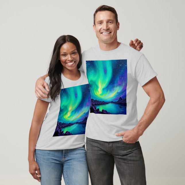 Aurora's Magical Night Sky Dance Design T-Shirt (Unisex)