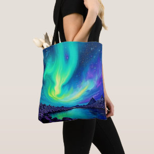 Aurora's Magical Night Sky Dance Design Tote Bag
