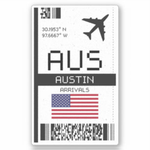 AUS Austin Boarding Pass - Texas Travel
