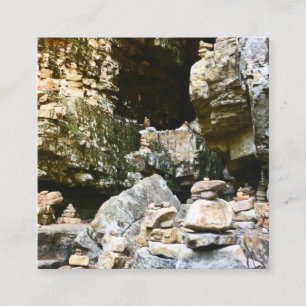 ausable chasm rock cairns square business card