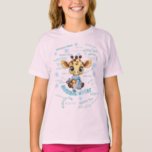 AUsome Winter Giraffe – Cute Autism Awareness T-Shirt
