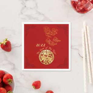 Auspicious Clouds Chinese New Year Tiger 2022 PN Napkin