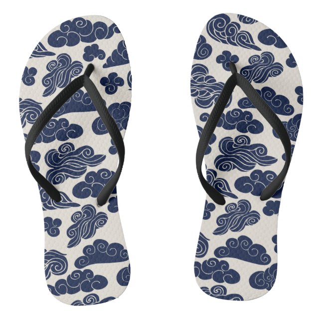 Auspicious Clouds Traditional Chinese Pattern Flip Jandals (Footbed)