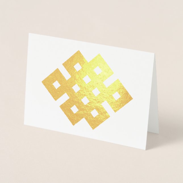Auspicious Knot Endless Knot Buddhist Symbol Foil Card (Front)