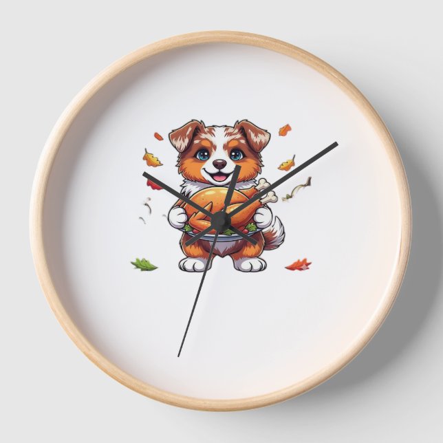 Aussie 178 Thanksgiving Oversized T-Shirt.png Clock (Front)