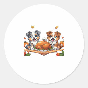 Aussie 184 Thanksgiving Oversized T-Shirt.png Classic Round Sticker