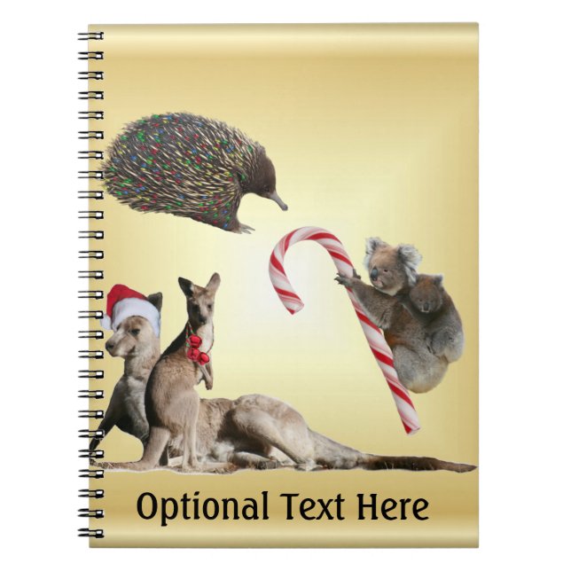 Aussie Animal Christmas Customizable Notebook (Front)