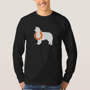Aussie Australian Shepherd Aloha Hawaiian Lei Dog T-Shirt