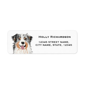 aussie australian shepherd blue merle return label