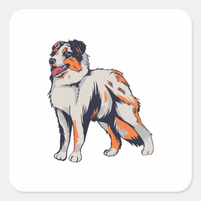 Aussie - Australian Shepherd Dog  Square Sticker (Front)
