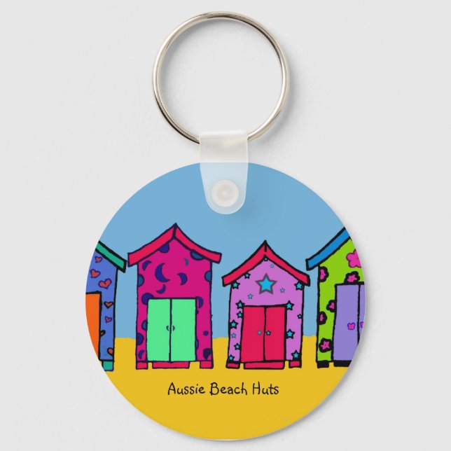 Aussie Beach Huts keychain (Front)