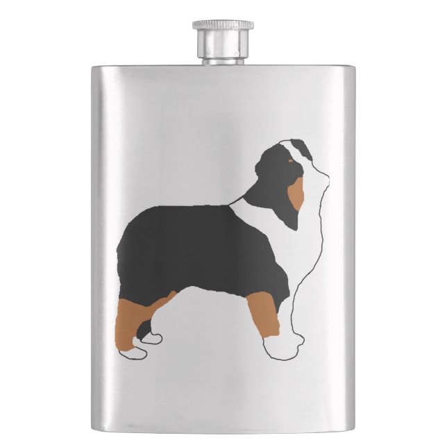 aussie black tri silo hip flask (Front)