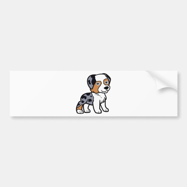 aussie blue merle cartoon bumper sticker (Front)