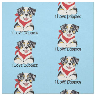 Aussie Cartoon Puppy custom versatile fabric
