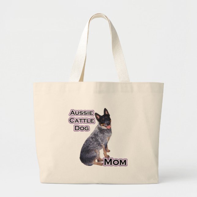 Aussie Cattle Mum 4 Large Tote Bag (Front)