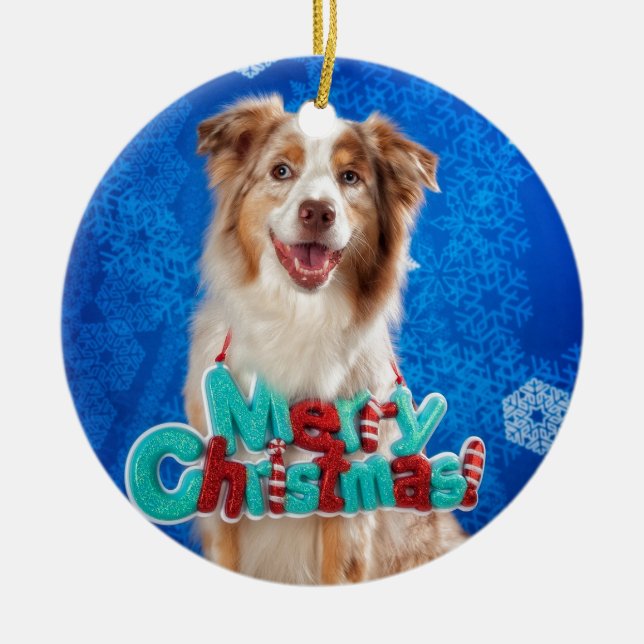 Aussie Christmas Ceramic Tree Decoration (Front)