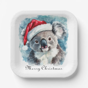 Aussie Christmas Cheer, Koala Bear custom Paper Plate