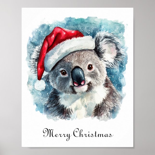 Aussie Christmas Cheer, Koala Bear custom Poster (Front)