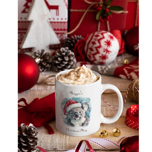 Aussie Christmas Cheer, Koala Bear custom Two-Tone Coffee Mug (Creator Uploaded)