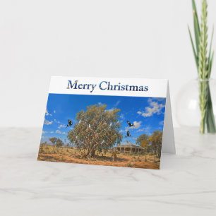 Aussie Christmas Gumtree Baubles Kangaroos Card