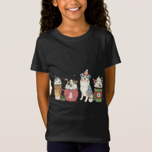 Aussie Coffee Latte Winter Christmas Dog Mum Holid T-Shirt