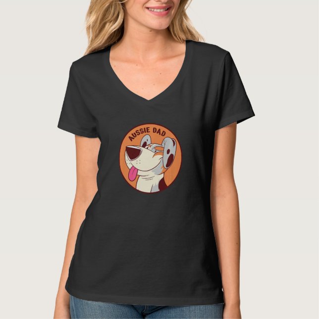 Aussie Dad Australian Shepherd Dog Premium T-Shirt (Front)