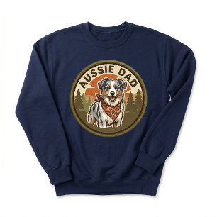 Aussie Dad Crewneck Australian Shepherd Dog Dad Sweatshirt