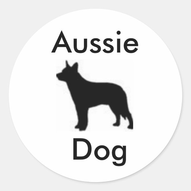 Aussie Dog Classic Round Sticker (Front)