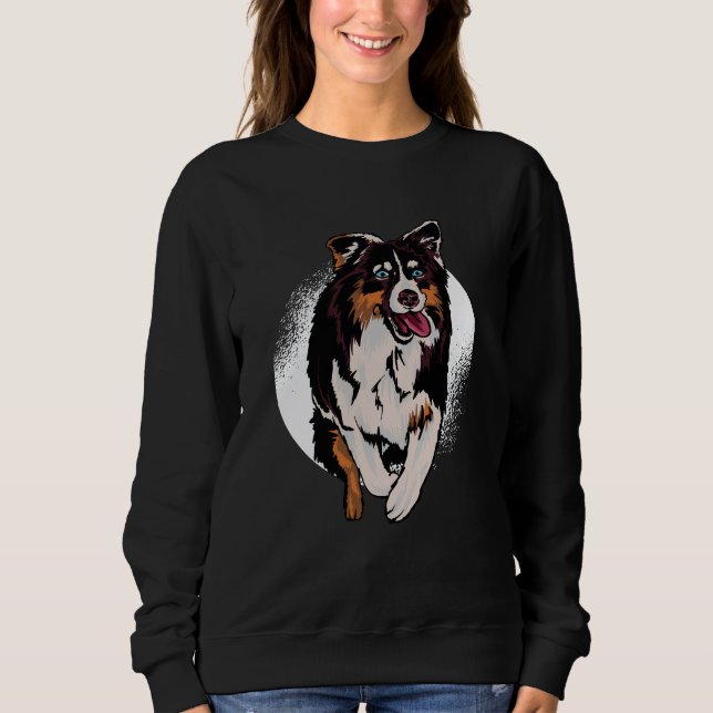 Aussie Dog Funny Cattle Paw Sweatshirt (Front)