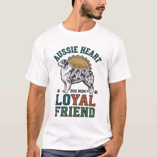 Aussie Dog Lover Vintage Engraved Shepherd Art_1 T-Shirt