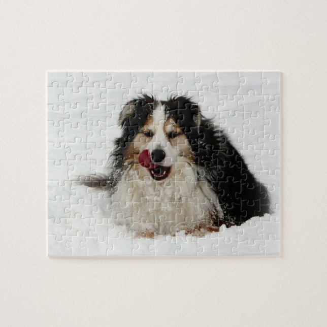 Aussie Dog Tongue Jigsaw Puzzle (Horizontal)