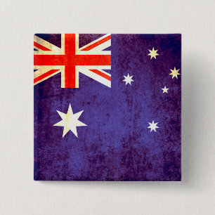 Aussie flag button badge in red white and blue