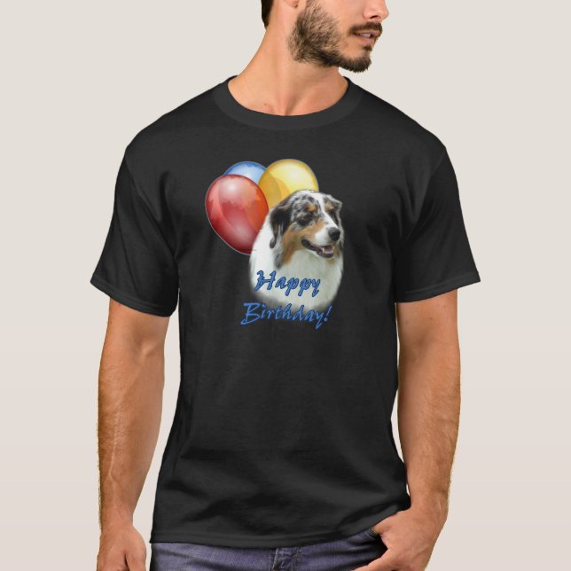Aussie Happy Birthday Balloons T-Shirt (Front)