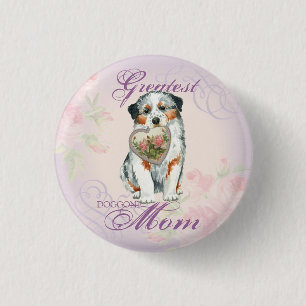 Aussie Heart Mom 3 Cm Round Badge