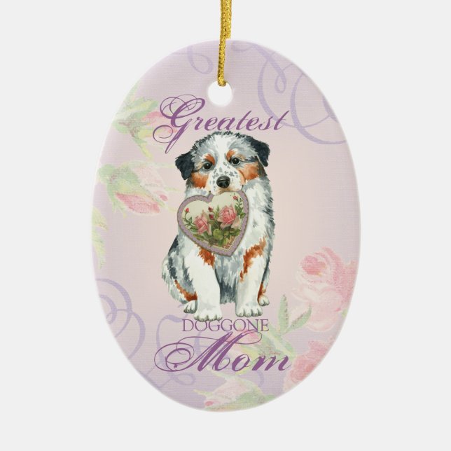 Aussie Heart Mum Ceramic Ornament (Front)
