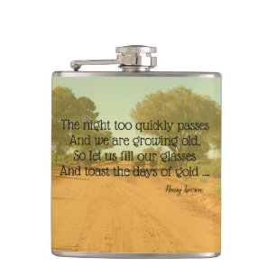 Aussie Henry Lawson Quote Drinking Flask
