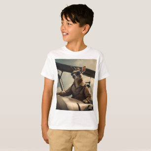 Aussie Kangaroo Aeroplane Pilot, T-Shirt