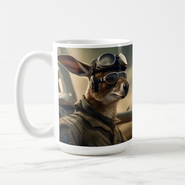 Aussie Kangaroo King Of The Airways, Coffee Mug (Left)