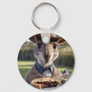 Aussie Kangaroos Love Australian Made Meat Pies, Key Ring
