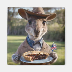 Aussie Kangaroos Love Australian Made Meat Pies, Magnet