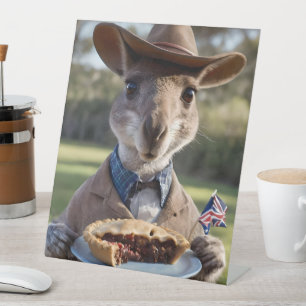 Aussie Kangaroos Love Australian Made Meat Pies, Pedestal Sign