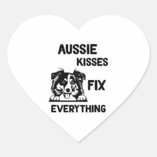Aussie kisses fix everything dad Australian Heart Sticker