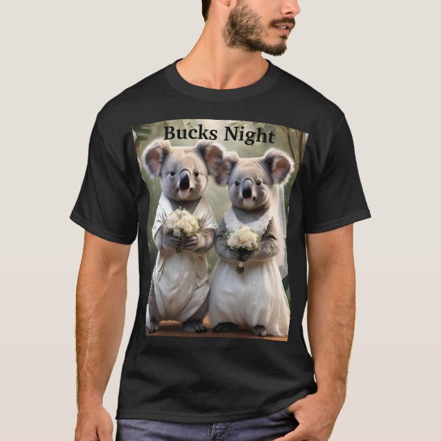 Aussie Koala Bear Wedding, Mens Bucks Night Tshirt (Front)