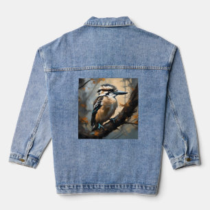 Aussie Kookaburra Oil Paint, Denim Jacket