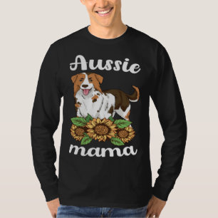 Aussie Mama Sunflower Australian Shepherd Women Mo T-Shirt