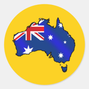 Aussie Map of Australia Oz flag gifts Classic Round Sticker
